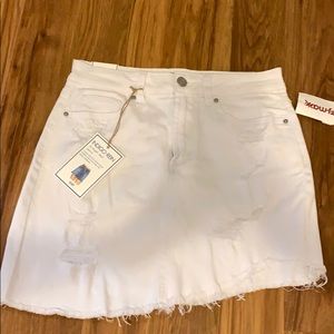 White jean skirt
